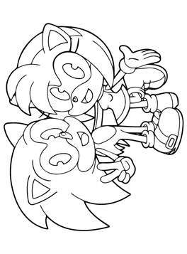 Coloring page Sonic Sonic Amy Rose