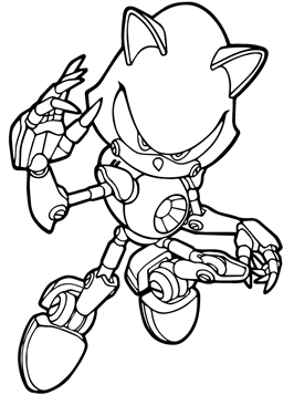 neo metal sonic coloring page, printable neo metal sonic