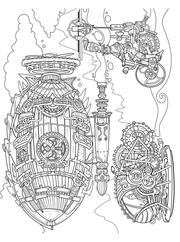 Steampunk Art Coloring Pages