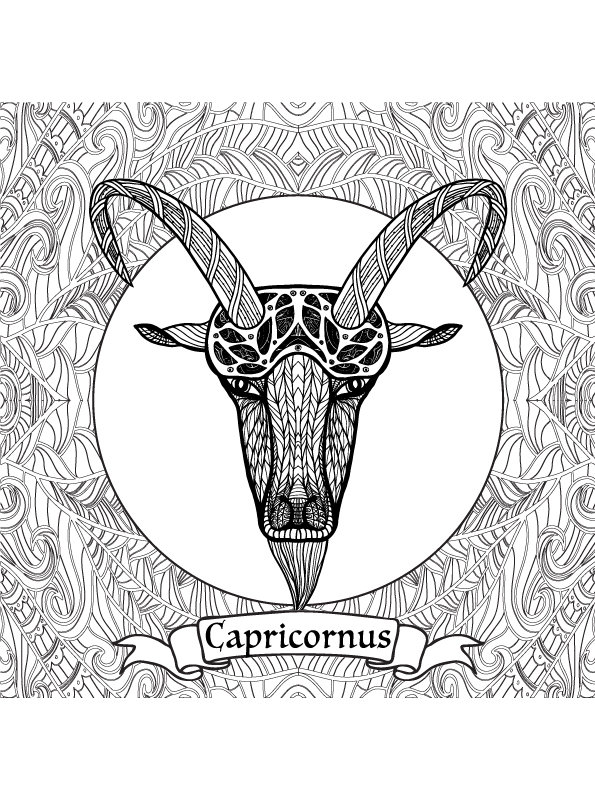 Download Kids-n-fun.com | Coloring page Zodiac signs for adults Capricornus