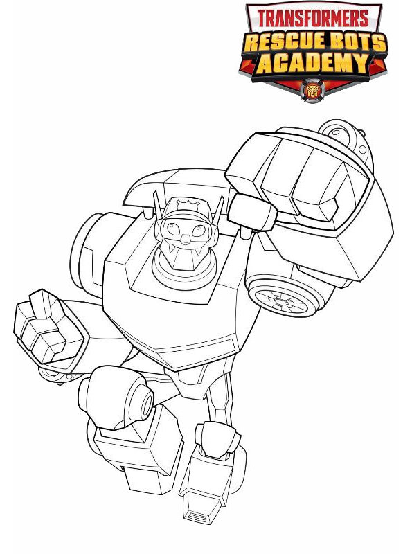 Coloring page Transformers Rescue Bots Chase Transformer