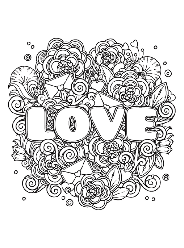 Kids n fun Coloring Page Valentine Difficult Valentine Difficult