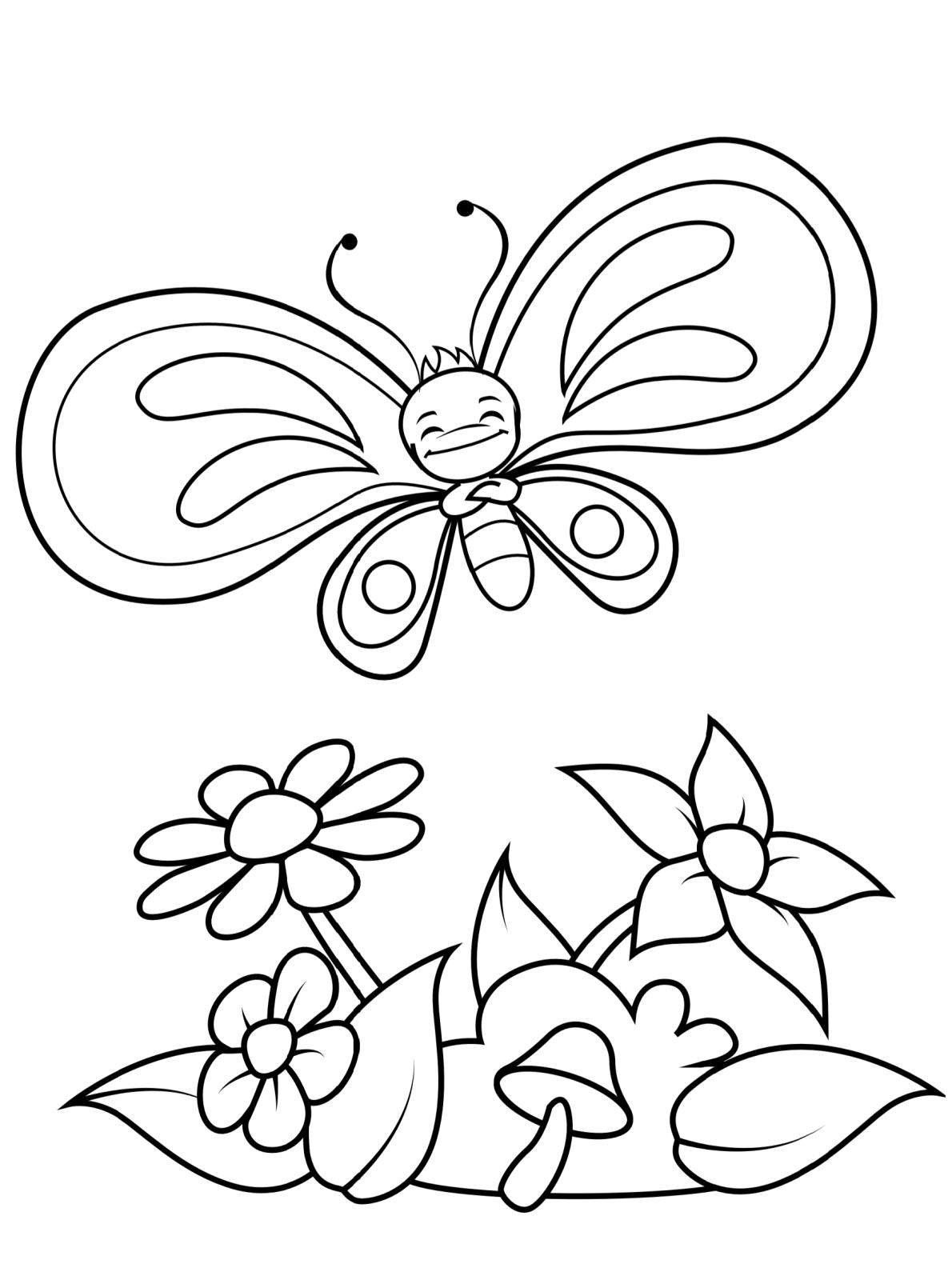 Kids-n-fun.com | Coloring page Butterfly Kids Butterfly Kids
