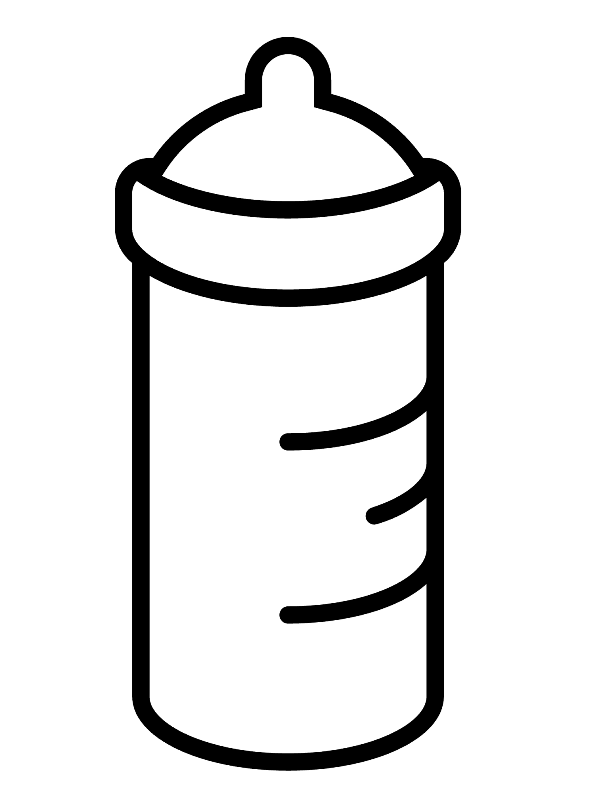 Kids-n-fun.com | Coloring page Shapes of Food baby bottle