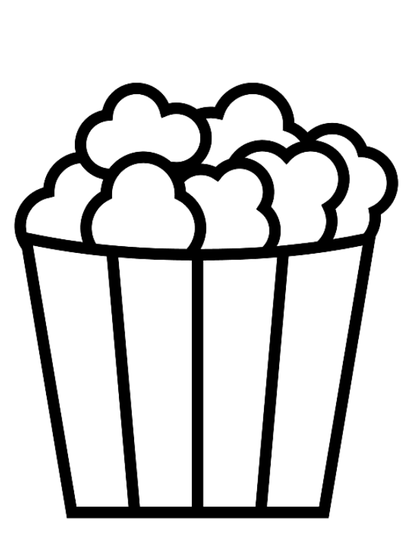 Coloring page Shapes of Food popcorn