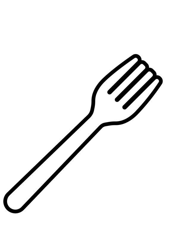 Kids-n-fun.com | Create personal coloring page of fork coloring page