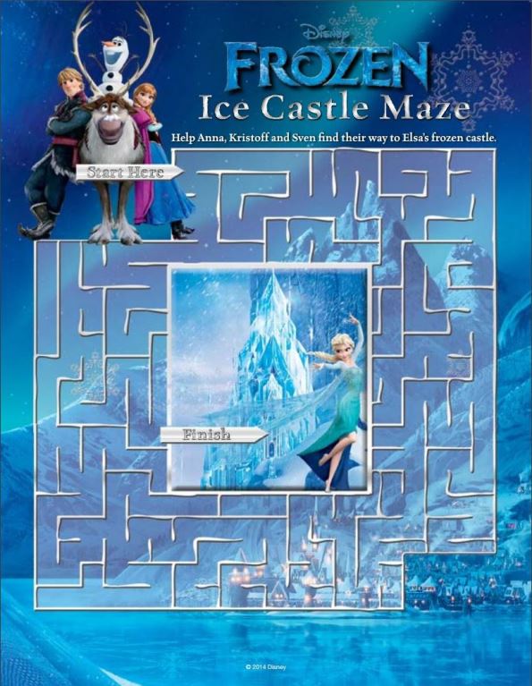 maze frozen puzzle fun disney elza puzzles
